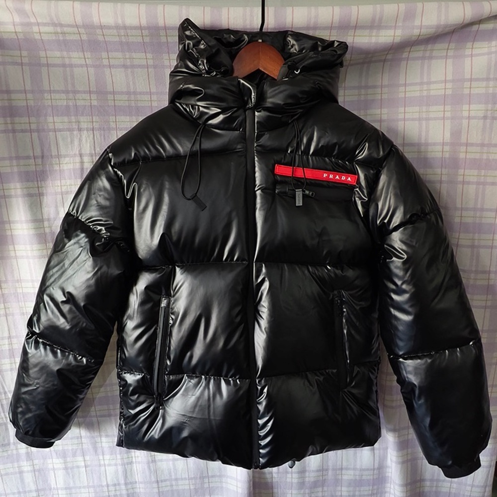 Prada Black Glossy Down Jacket